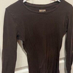 Hollister Dark Brown Long Sleeve Tee